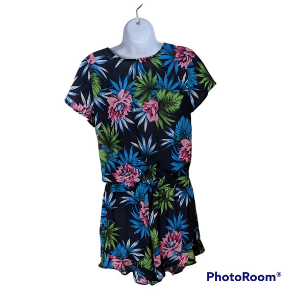 UMGEE Tropical One-Piece Jumpsuit Romper Shorts Size M - Picture 2 of 3